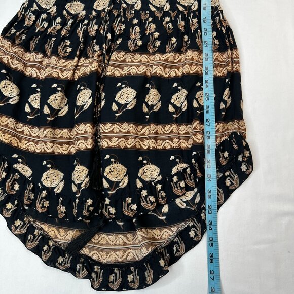 SPELL Bohemian Royale Playdress Charcoal Black Brown Paisley Floral Mini XS - Picture 11 of 16